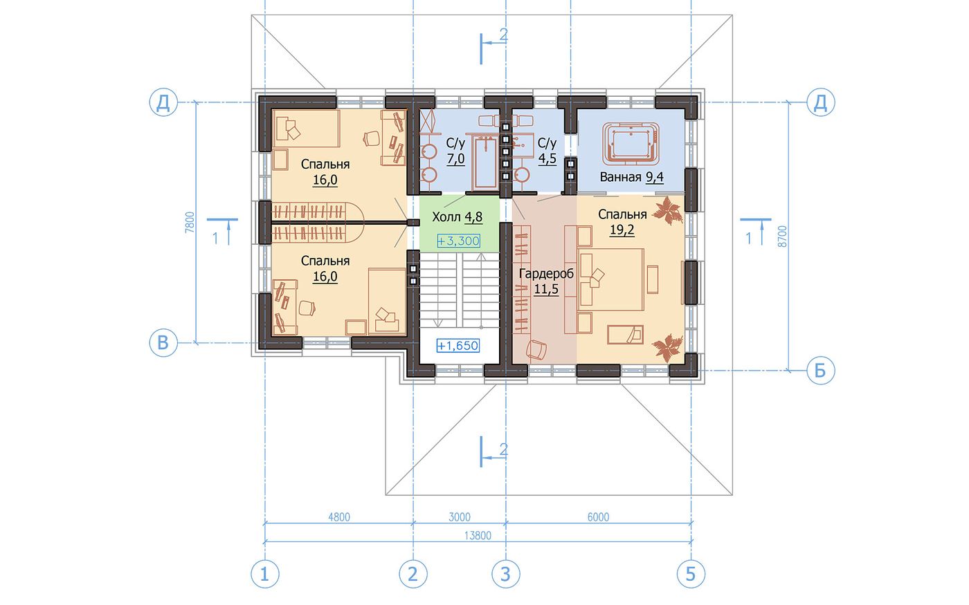 План 2-го этажа дома М-180