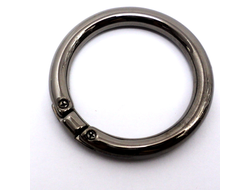Кольцо-карабин на винтах 4 см темный никель
