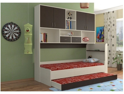 Кровать Дельта-21.03 с антресолью и дополнительным спальным местом (цвета в ассортименте)