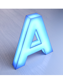 Объёмные световые цельноклееные буквы из акрила