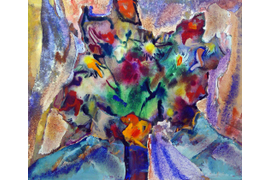 « Букет полевых цветов», 1975г., бумага, акварель, гуашь, 49х59