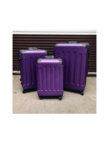 Комплект из 3х чемоданов ABS с накладками S,M,L фиолетовый