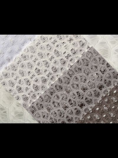 Ажурная ткань для пошива тюля оптом, вуаль на отрез. Серый, беж, хаки, белый