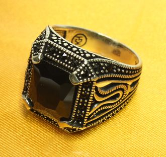 Мужской мусульманский перстень с камнем (Цирконий) купить