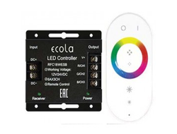 Контроллер для светодиодных RGB лент Ecola 12V 288W 24A с кольцевым сенсорным белым радиопультом RFC24WESB