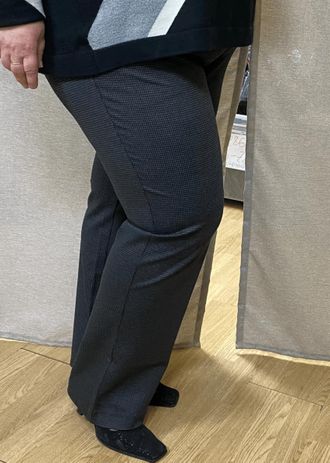 Классические брюки для женщин с полными ножками арт. 802-11 (Цвет темно-серый) Размеры 54-78