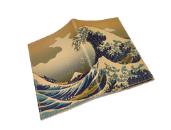 Обложка на паспорт с принтом по мотивам картины Кацусики Хокусая "Большая волна в Канагаве"