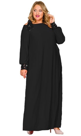 Вечернее платье длинное Арт. 1517501 (Цвет черный) Размеры 52-78