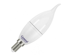 Лампа светодиодная General Свеча на ветру E14 7W(560lm) 4500K 4K 35x125 пластик/алюм. 648900
