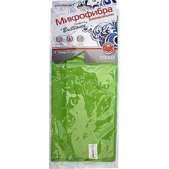 Салфетка для стекол "Brilliance" (микрофибра), 35x40см, AUTOSTANDART Салфетка для стекол "Brilliance" (микрофибра), 35x40см, AUTOSTANDART