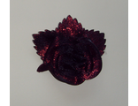 Роза средняя бордо-чёрный металлик, 7,5*9 см.