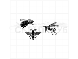 Штамп для скрапбукинга пчела и осы