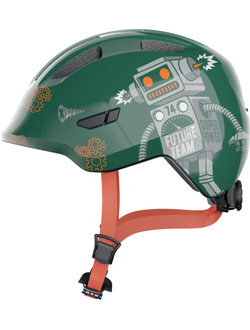 Шлем велосипедный ABUS Smiley 3.0 детский, зелёный с роботами