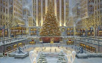 Алмазная картина (мозаика) &quot;Рождество в Нью-Йорке&quot; Р. Финале 40*50 см