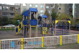 Монтаж газонного ограждения вокруг детской площадки