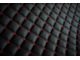 Стеганая экокожа черная, красный квадрат
