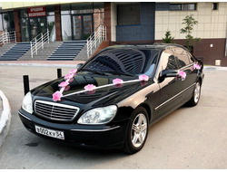 Комплект свадебных украшений на машину "Принцесса" №3 Бело-розовый без колец