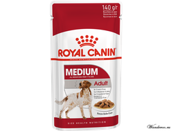 Royal Canin Medium Adult Роял Канин Медиум Эдалт паучи для взрослых собак средних пород  140 гр (в соусе)