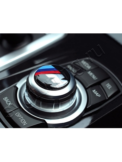 Эмблема на кнопку мультимедиа с логотипом М Style для BMW E34, диаметр 30 мм, 1 шт
