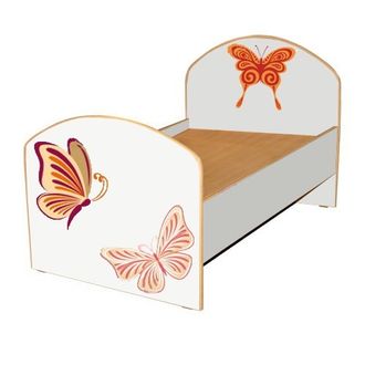 Кровать детская 1 Бабочки оранжевые (серия 2)