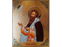 Лаврентий Калужский, Христа ради юродивый, Чудотворец. Рукописная икона 22х28см.