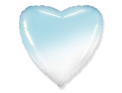 Фольгированный шар сердце "Градиент голубой"