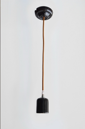 Керамический потолочный светильник-подвес, черный, арт. P1 Black - дополнительное фото
