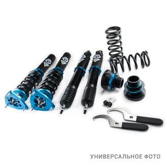 Комплект винтовой подвески LR Skoda Octavia (A5, 1Z) 2 поколение (MK2) (вкл Kombi, 4Motion), 2004-2013 (стойки 54.5 мм) с регулировками высоты (фултап), жесткости (36 регулировок), развала