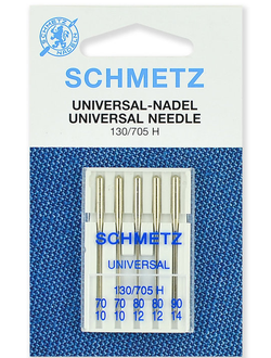 Иглы бытовые SCHMETZ Универсальные набор 130/705H №70(2),80(2),90- 5 штук