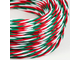 Доп фото - текстильный кабель 3*0,75 арт Cab.TZITALY 3*0.75 трехцветный краснозеленобелый