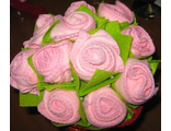 Букет из 11 полотенец &quot;Розовые розы&quot; ( размер 1 полотенца 20 х 20 см), размер букета: высота 30 см, ширина 20 см