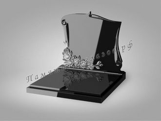 Семейный памятник Гранит черный №85 900х1000х70мм