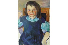 «Портрет девочки в кресле. Этюд», 1960-е г., картон, масло, 50х35,3