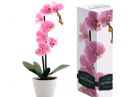 Светильник СТАРТ LED "Орхидея в горшке" декоративный (2xAA нет в компл.) ткань, розовый 14x14x60
