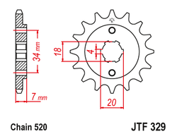 Звезда ведущая JT JTF329.15 (JTF329-15) (F329-15) для Honda