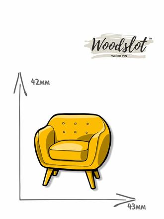 Желтое кресло - Брошь/ значок - 686