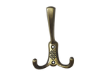 Крючок мебельный трехрожковый Н5692, брашированная античная бронза