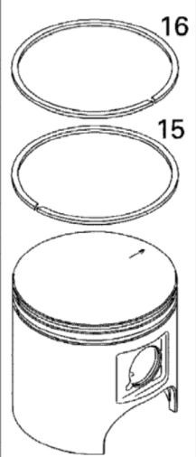 Поршень оригинал (+0.5) (76.36 mm) BRP 420889052 для BRP LYNX/Ski-Doo 550F (Piston Assy 76.36 mm, 2nd Oversize)