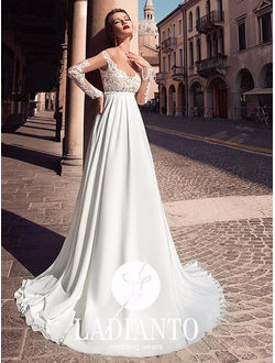 Свадебное белое платье для беременных с рукавом "Dalia" прокат Уфа