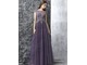 Фиолетовое вечернее бальное платье с коротким рукавом "Андорра"