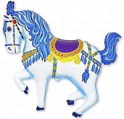 Шар (36&#039;&#039;/91 см) Фигура, Лошадь карусельная, Синий, 1 шт.