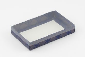 Коробка на 2 печенья с ПРОЗРАЧНОЙ КРЫШКОЙ (18*11*3 см), Бронзовый орнамент