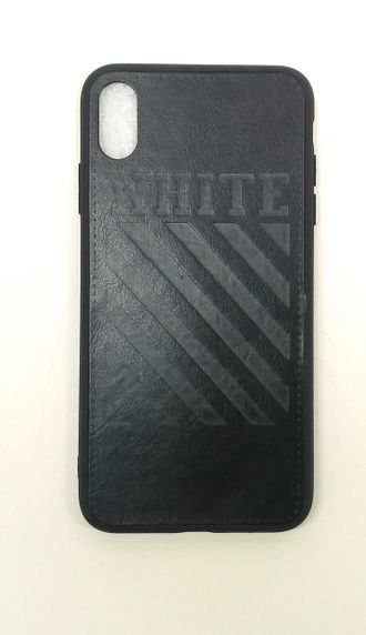 Защитная крышка iPhone XS max, черная, под кожу