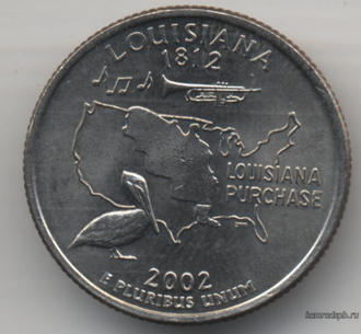 США 25 центов 2002 год - Штат Луизиана