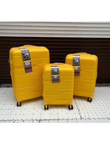 Комплект из 3х чемоданов Impreza Lyner Полипропилен S,M,L Желтый