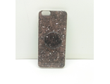 Защитная крышка силиконовая iPhone 6/6S (арт. 24166) коричневая, с попсокетом