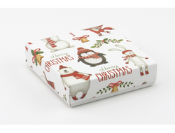 Коробка на 1 печенье со съемной крышкой БЕЗ Окна (11*11*3 см), Дедушка мороз