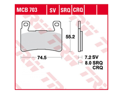 Тормозные колодки TRW MCB703SV для Honda (Sinter Street SV)