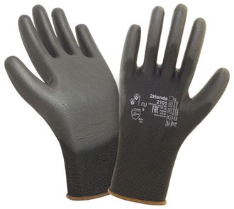 Перчатки нейлоновые с полиуретановым покрытием 2101 черные