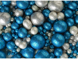 711 Драже зерновое в цв. кондитерской глазури "Блеск" (синий,серебро)